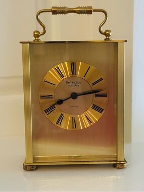 Remington Gold Carriage Clock - Multi-Quartz Desk Decor
